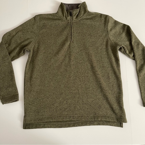 Men's Wrangler Long Sleeve fleece Quarter-Zip - Olive size Medium - Picture 2 of 8